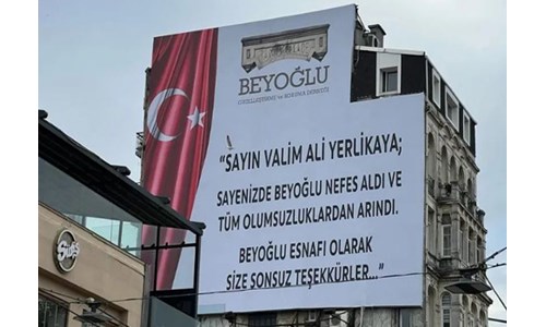 BEYOĞLU GÜZELLEŞTİRME DERNEĞİ'NDEN İSTANBUL VALİSİNE MÜZİK YASAĞI TEŞEKKÜRÜ
